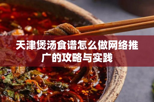 天津煲汤食谱怎么做网络推广的攻略与实践