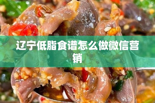 辽宁低脂食谱怎么做微信营销