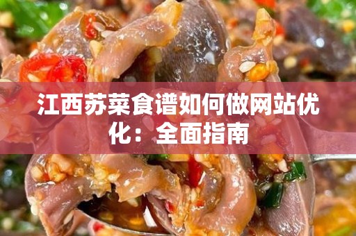 江西苏菜食谱如何做网站优化：全面指南