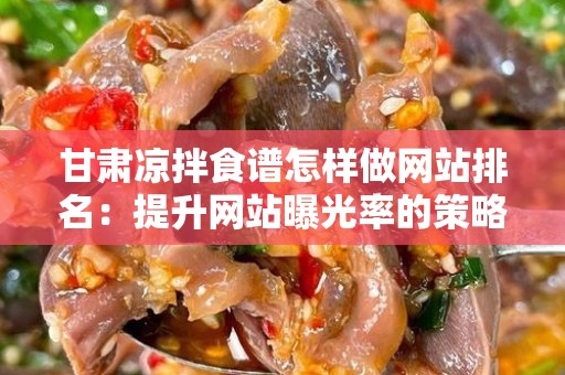 甘肃凉拌食谱怎样做网站排名：提升网站曝光率的策略