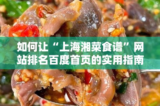 如何让“上海湘菜食谱”网站排名百度首页的实用指南
