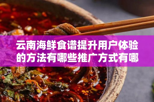 云南海鲜食谱提升用户体验的方法有哪些推广方式有哪些