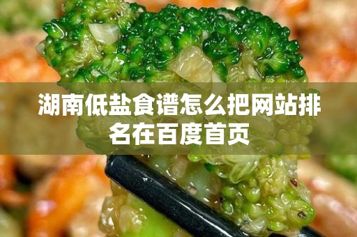 湖南低盐食谱怎么把网站排名在百度首页