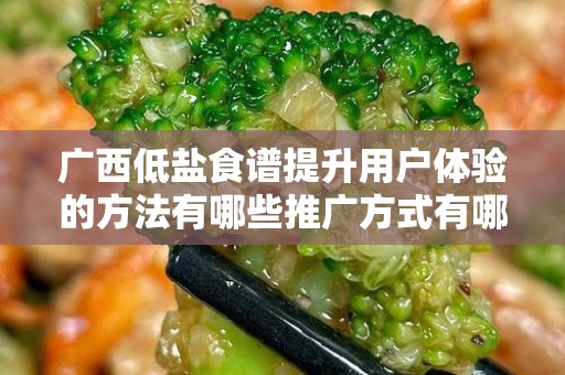 广西低盐食谱提升用户体验的方法有哪些推广方式有哪些