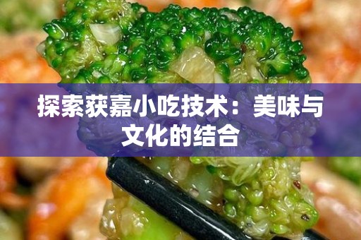 探索获嘉小吃技术：美味与文化的结合