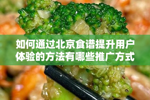 如何通过北京食谱提升用户体验的方法有哪些推广方式有哪些
