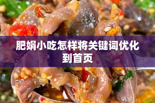 肥娟小吃怎样将关键词优化到首页