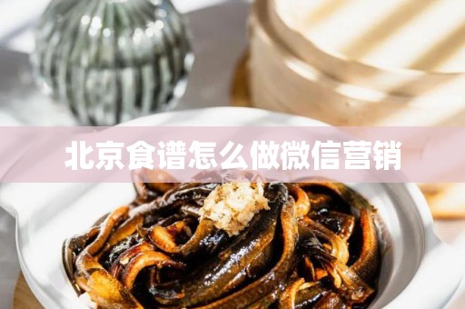 北京食谱怎么做微信营销