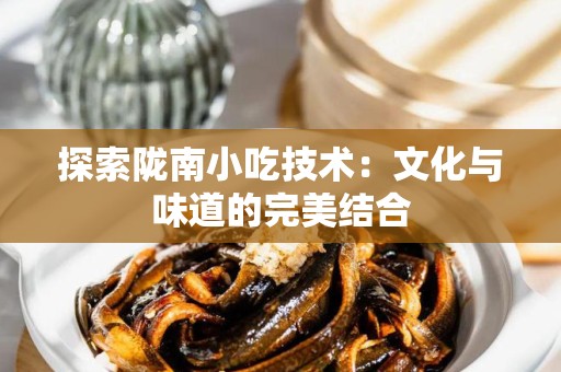 探索陇南小吃技术：文化与味道的完美结合